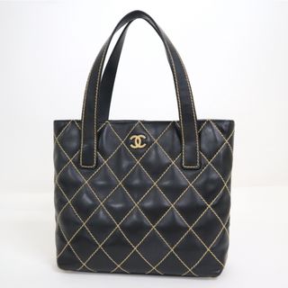 シャネル(CHANEL)の【CHANEL】シャネル トートバッグ ワイルドステッチ レザー ブラック×ゴールド金具 A18126 8番台~7桁/kt10460tg(トートバッグ)