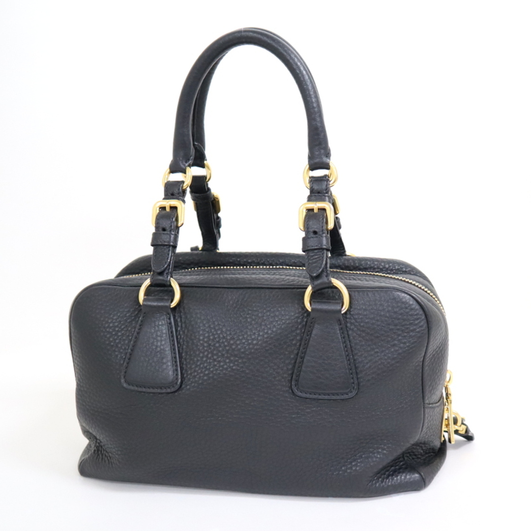 PRADA - 【PRADA】プラダ ボストンバッグ レザー ブラック PRADA - 【PRADA】プラダ ボストンバッグ レザー ブラック