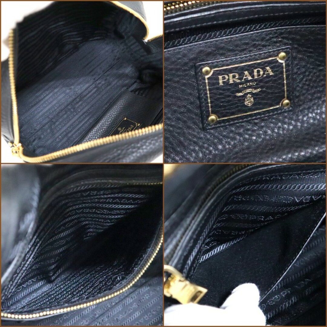 PRADA - 【PRADA】プラダ ボストンバッグ レザー ブラック PRADA - 【PRADA】プラダ ボストンバッグ レザー ブラック