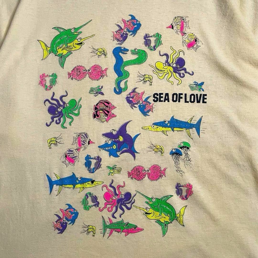 VINTAGE(ヴィンテージ)のエロTシャツ　90s　S○X　海の生物　性行為　シングルステッチ　古着 その他のその他(その他)の商品写真