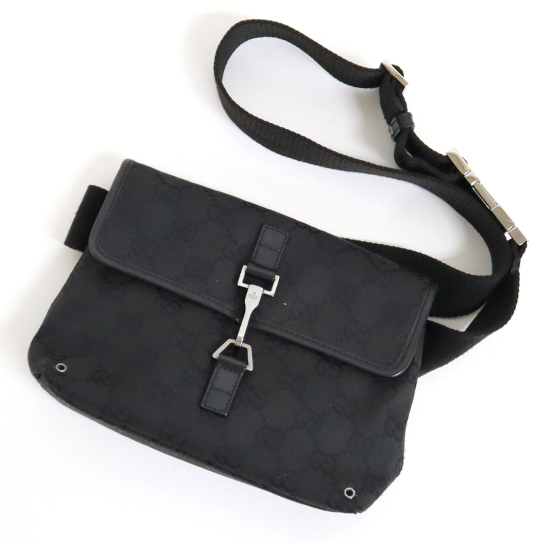Gucci - 【GUCCI】グッチ ボディバッグ GGキャンバス×レザー ブラック Gucci - 【GUCCI】グッチ ボディバッグ GGキャンバス×レザー ブラック