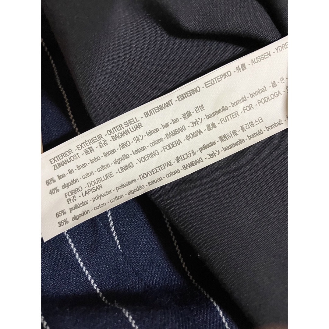 ZARA(ザラ)のZARA MANナチュラルファブリックリネン混イタリアンストライプジップベスト メンズのトップス(ベスト)の商品写真