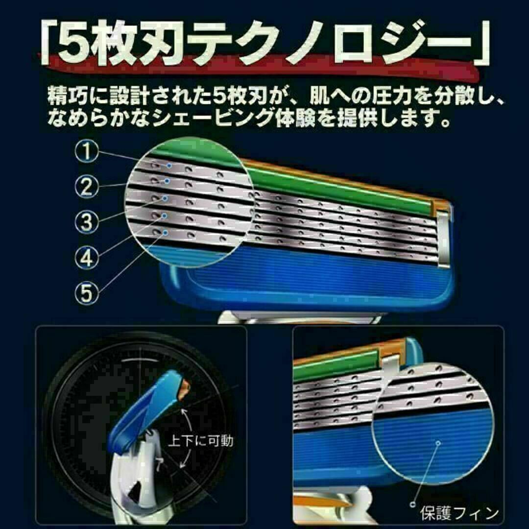 ジレット フュージョン 互換品 5枚刃 替刃 8個 髭剃り カミソリ オレンジ メンズのメンズ その他(その他)の商品写真