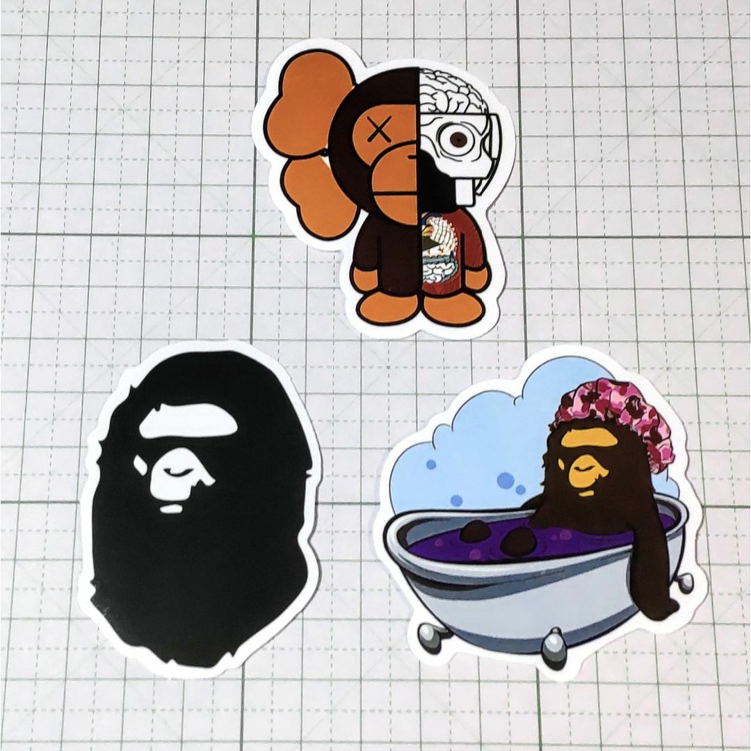 A BATHING APE(アベイシングエイプ)の30 A BATHING APE エイプ ステッカー3枚セット メンズのファッション小物(その他)の商品写真