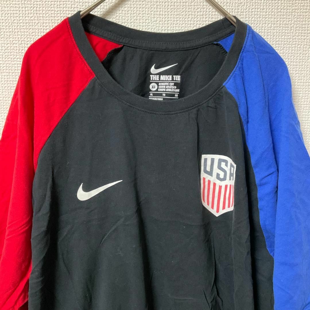 NIKE(ナイキ)の90s 古着 NIKE Tシャツ XL ラグラン エンブレム ゆるだぼ メンズのトップス(Tシャツ/カットソー(半袖/袖なし))の商品写真