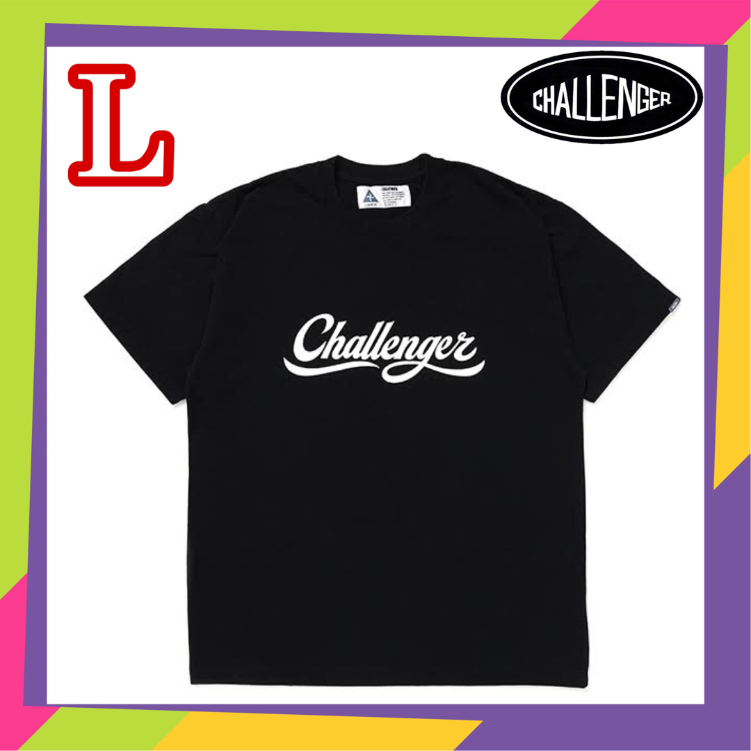 Challenger チャレンジャー SCRIPT LOGO TEE 黒 L メンズのトップス(Tシャツ/カットソー(半袖/袖なし))の商品写真