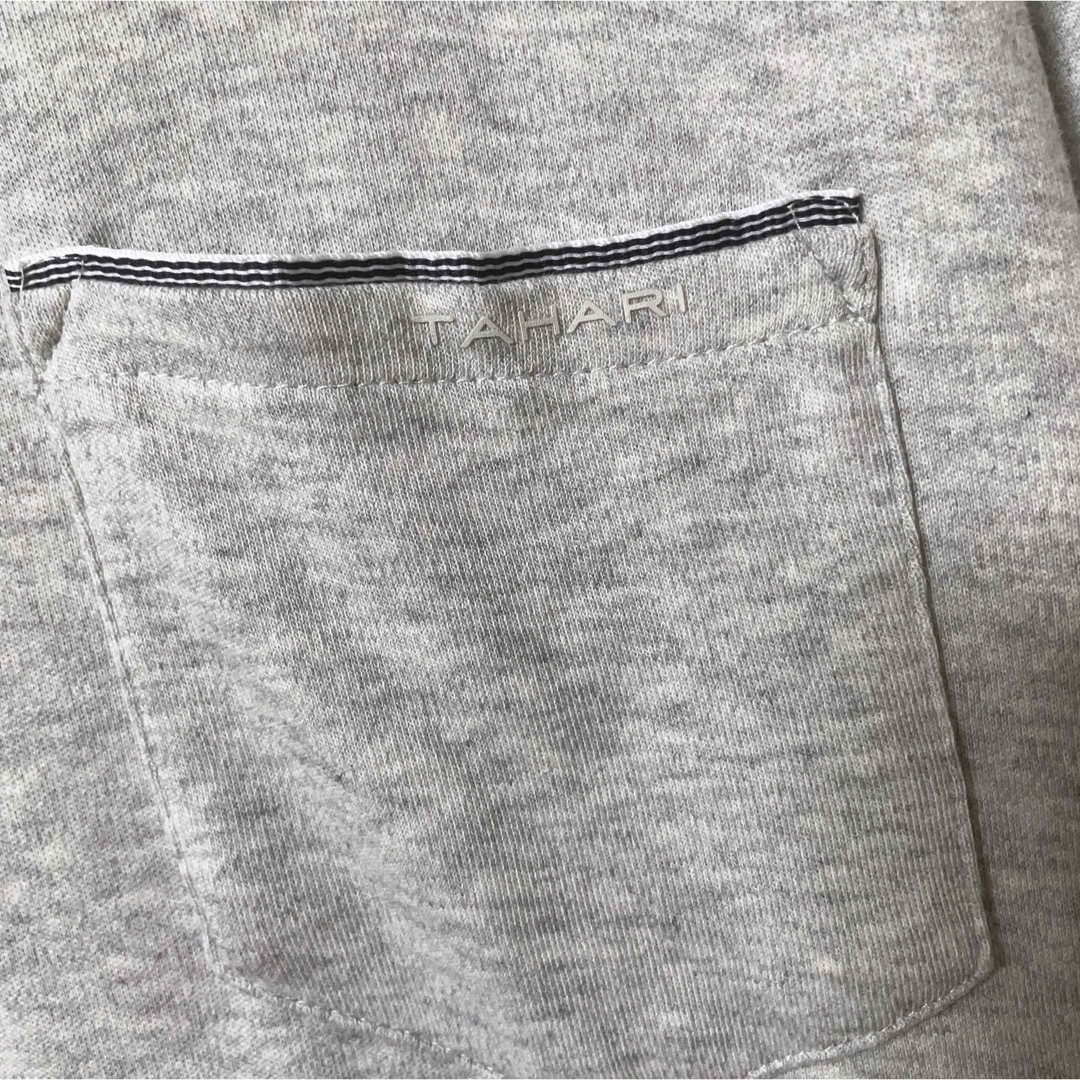 USA古着　ポロシャツ　 XL　無地　グレー　ロゴ　半袖　コットン　TAHARI メンズのトップス(ポロシャツ)の商品写真
