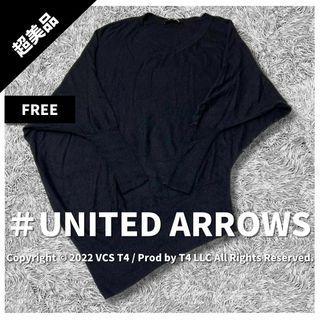 ディストリクトユナイテッドアローズ(District United Arrows)の【超美品】ユナイテッドアローズ ニット・セーター 長袖 FREE 黒 ✓4300(ニット/セーター)