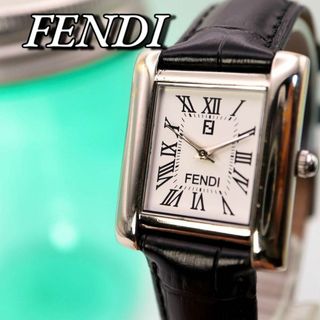 フェンディ(FENDI)の良品 FENDI スモセコ スクエア シルバー クォーツ メンズ腕時計 800(腕時計(アナログ))