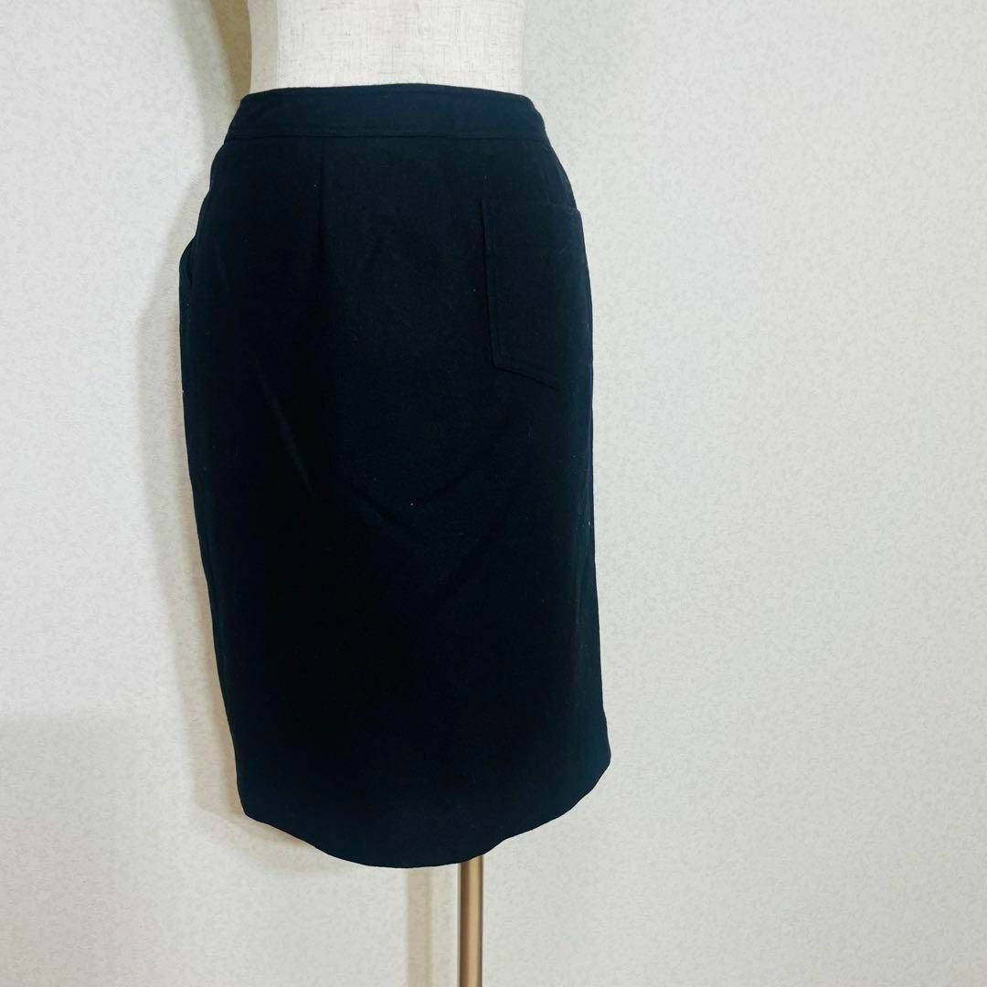 クロードレマ タイト スカート 膝丈 シンプル オフィス 黒 ブラック A133 レディースのスカート(ひざ丈スカート)の商品写真