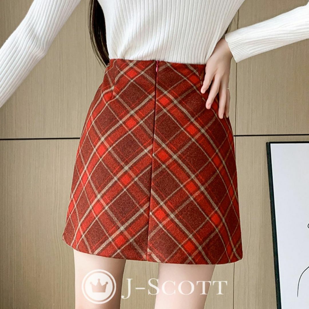 [J-Scott] [ジェイスコット] スカート レディース チェック柄 膝上丈 レディースのファッション小物(その他)の商品写真