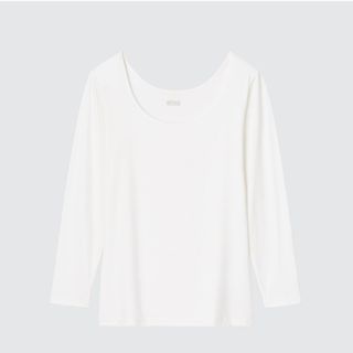 ユニクロ(UNIQLO)の新品 UNIQLO ヒートテック UネックT / 8分袖 ② (送料込)(Tシャツ(長袖/七分))