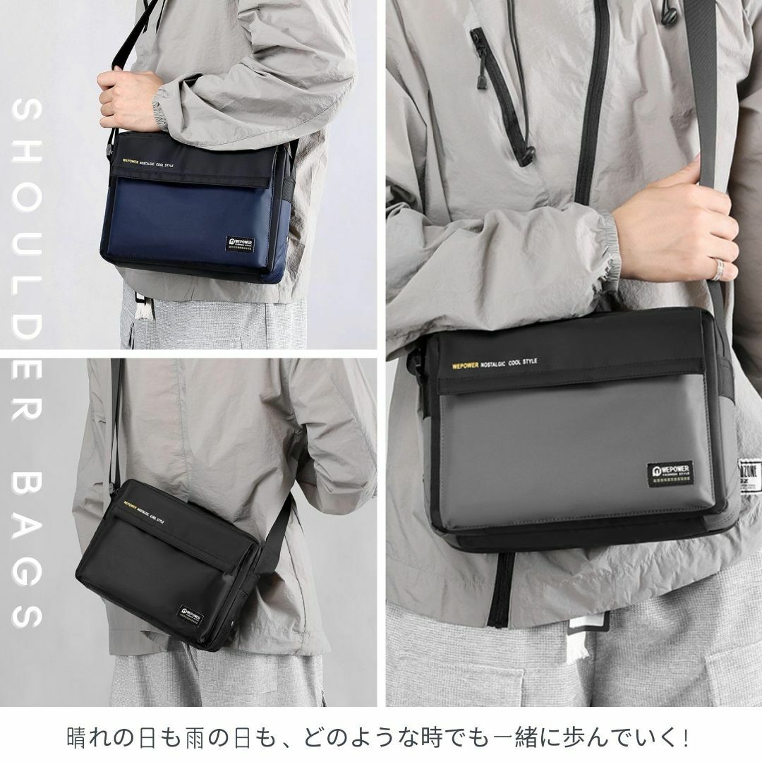 【色: B-グレー】Leaper(リーパー)ショルダーバッグ メンズ 斜めがけ  メンズのバッグ(その他)の商品写真