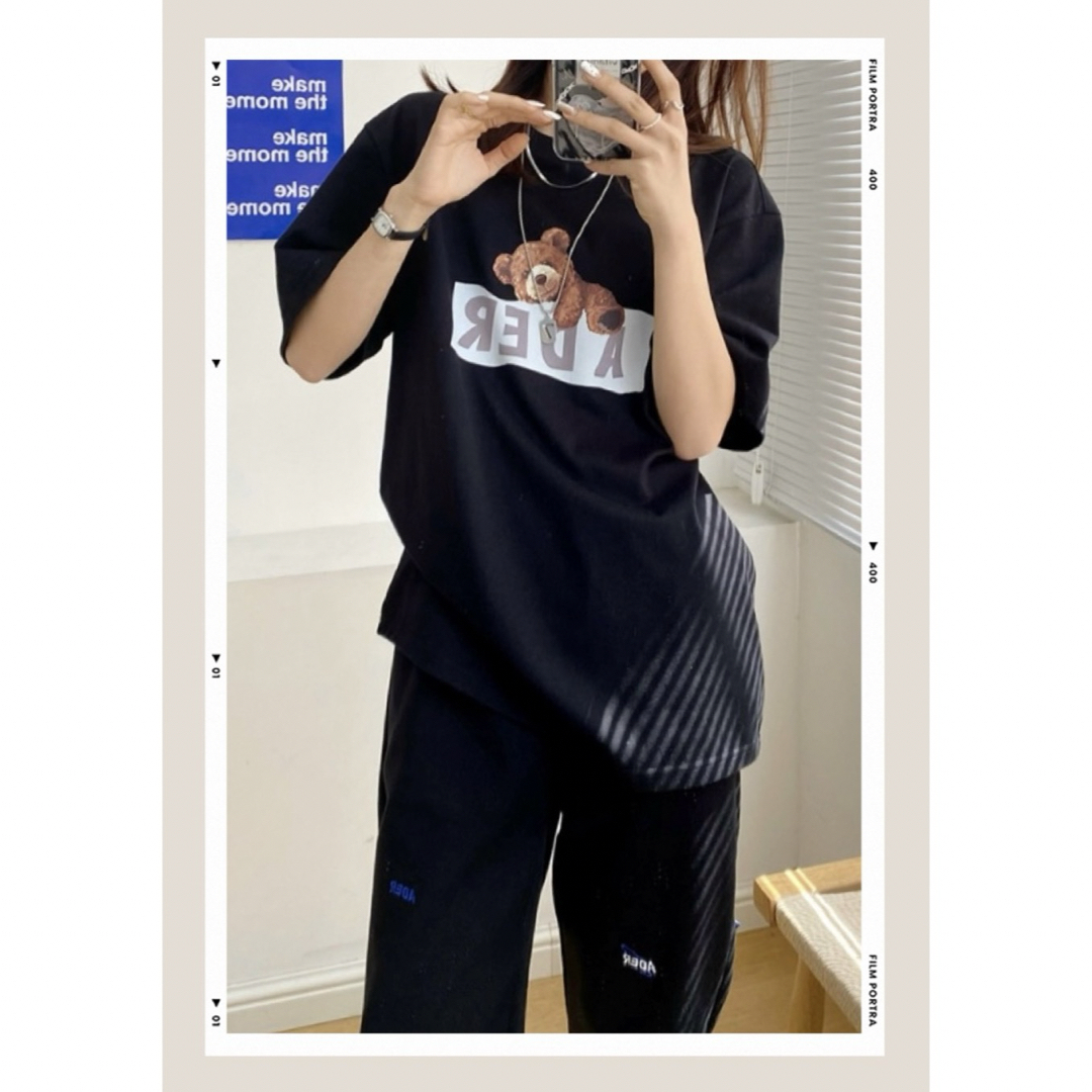 新品韓国　トップス　お洒落ティシャツ　半袖　Tシャツ レディースのトップス(Tシャツ(半袖/袖なし))の商品写真