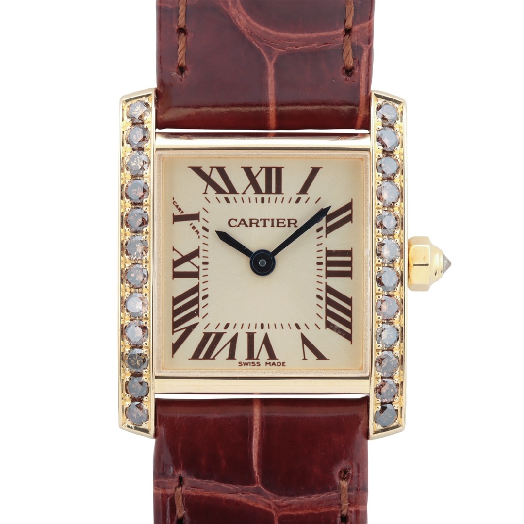 Cartier(カルティエ)のカルティエ タンクフランセーズSM YG×革   レディース 腕時計 レディースのファッション小物(腕時計)の商品写真