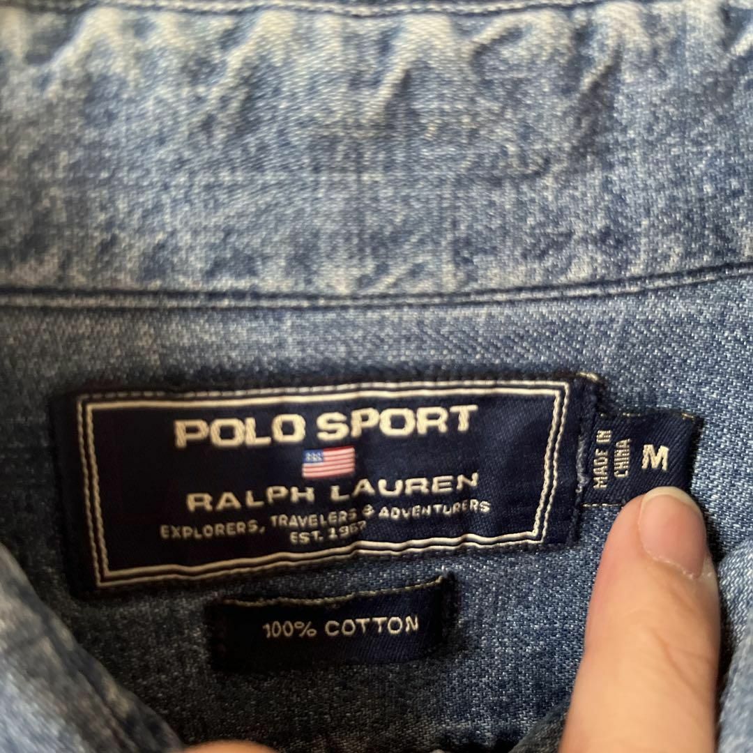 Ralph Lauren(ラルフローレン)のV3ラルフローレンPoloSport デニムシャツ　長袖　ゆったりMメンズ メンズのトップス(Tシャツ/カットソー(七分/長袖))の商品写真