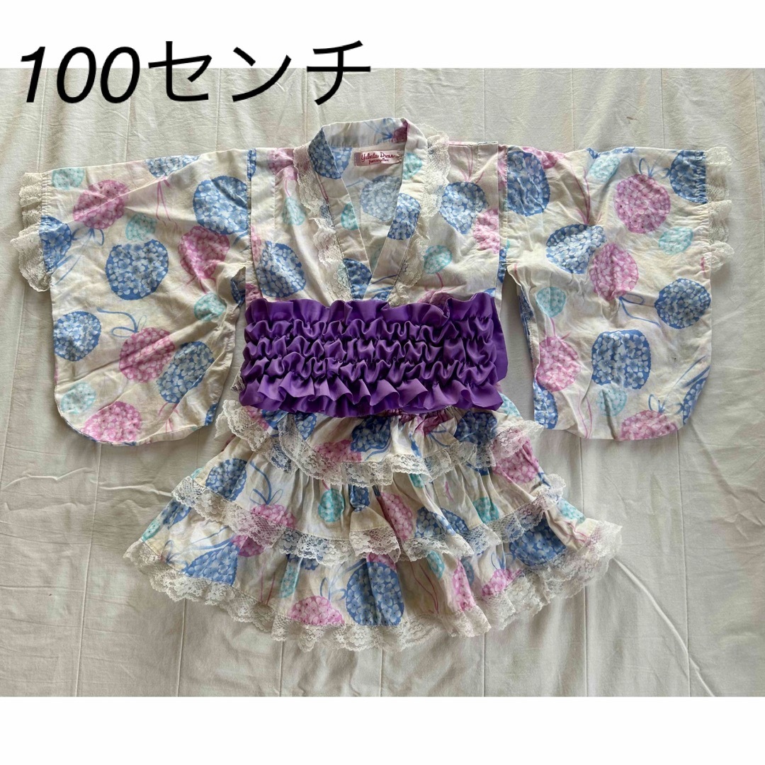 キッズ　浴衣　セパレートタイプ　100センチ キッズ/ベビー/マタニティのキッズ服女の子用(90cm~)(甚平/浴衣)の商品写真