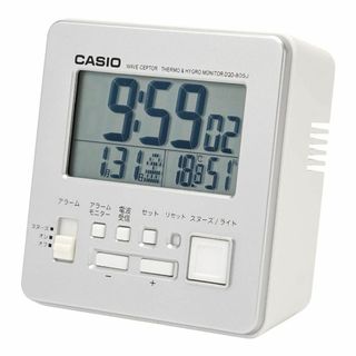 【色: シルバー】CASIO(カシオ) 目覚まし時計 電波 シルバー デジタル (置時計)