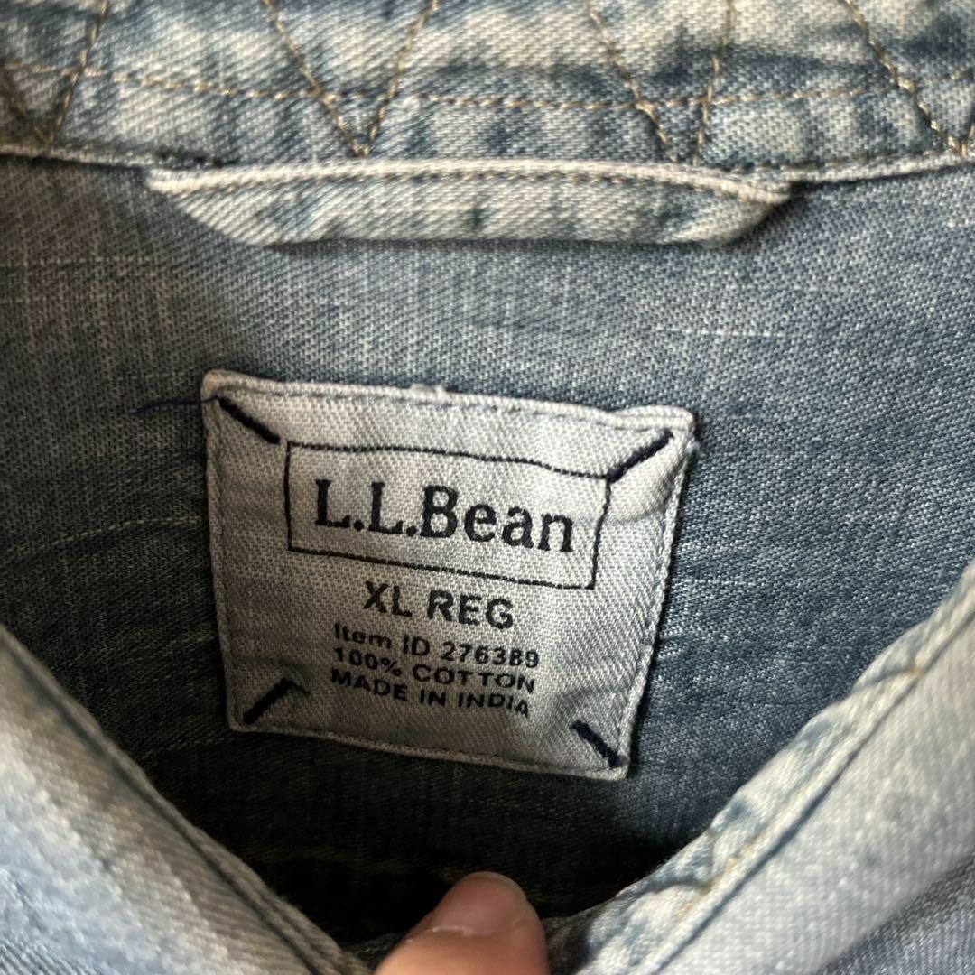 L.L.Bean(エルエルビーン)のK2 L.L.BEAN デニムシャツ　長袖　XLメンズ ヴィンテージ メンズのトップス(Tシャツ/カットソー(七分/長袖))の商品写真