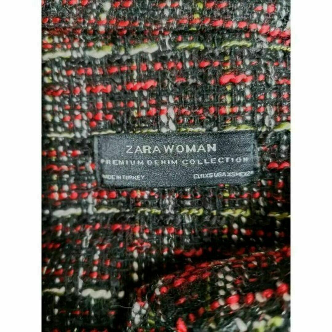 ZARA(ザラ)のZARA WOMAN ザラ チェック柄 フリンジ加工 長袖シャツ 黒 US-XS レディースのトップス(シャツ/ブラウス(長袖/七分))の商品写真