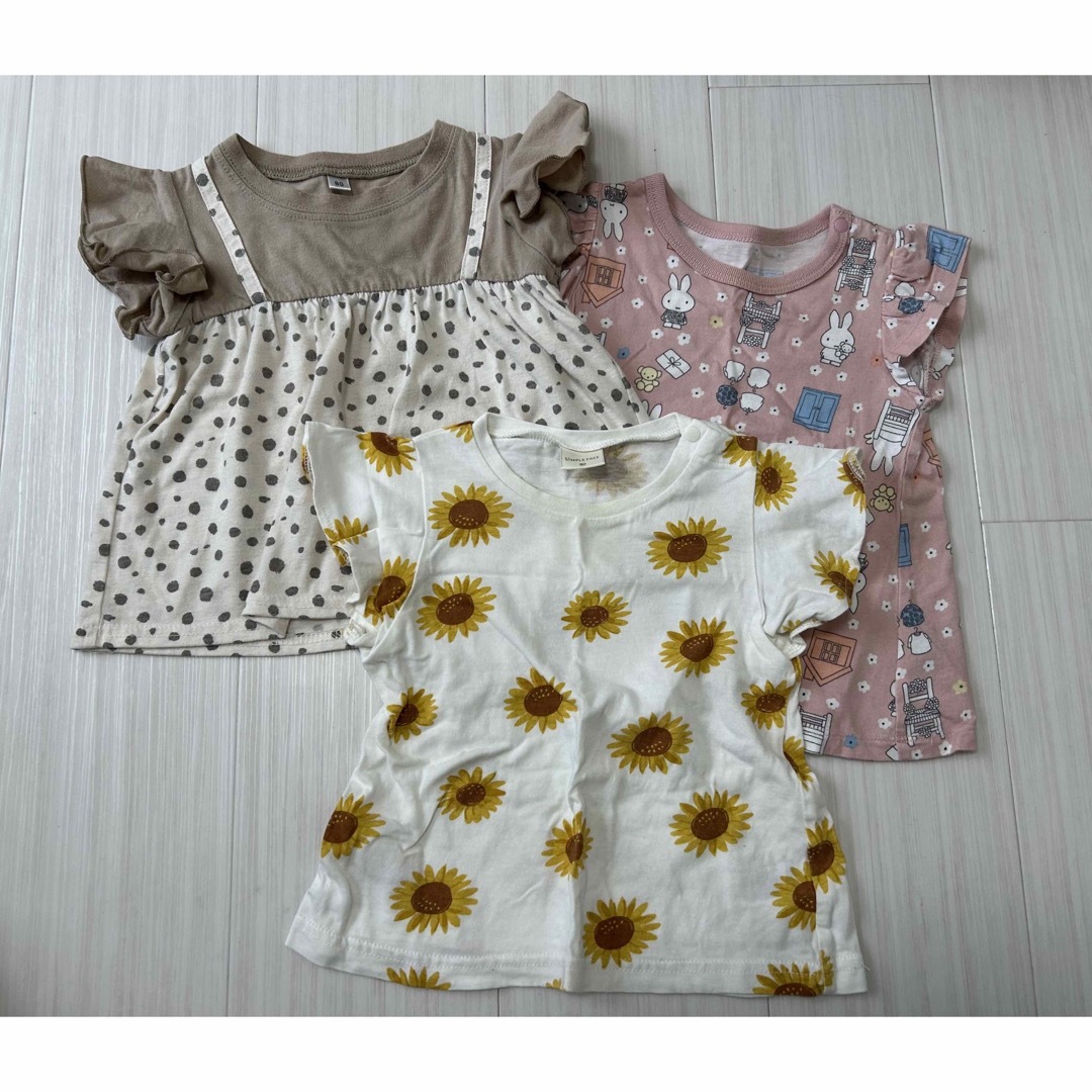 UNIQLO(ユニクロ)のキッズTシャツ セット 80cm 90cm キッズ/ベビー/マタニティのベビー服(~85cm)(Ｔシャツ)の商品写真