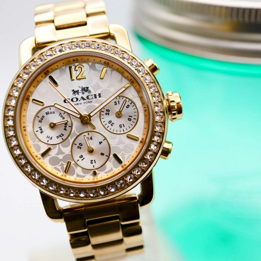 COACH(コーチ)の極美品 COACH デランシー レガシースポーツ ダイヤベゼル 腕時計 807 レディースのファッション小物(腕時計)の商品写真