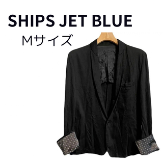 シップスジェットブルー(SHIPS JET BLUE)の美品シップスジェットブルー デーラードジャケット ドット M 上品 可愛い(テーラードジャケット)