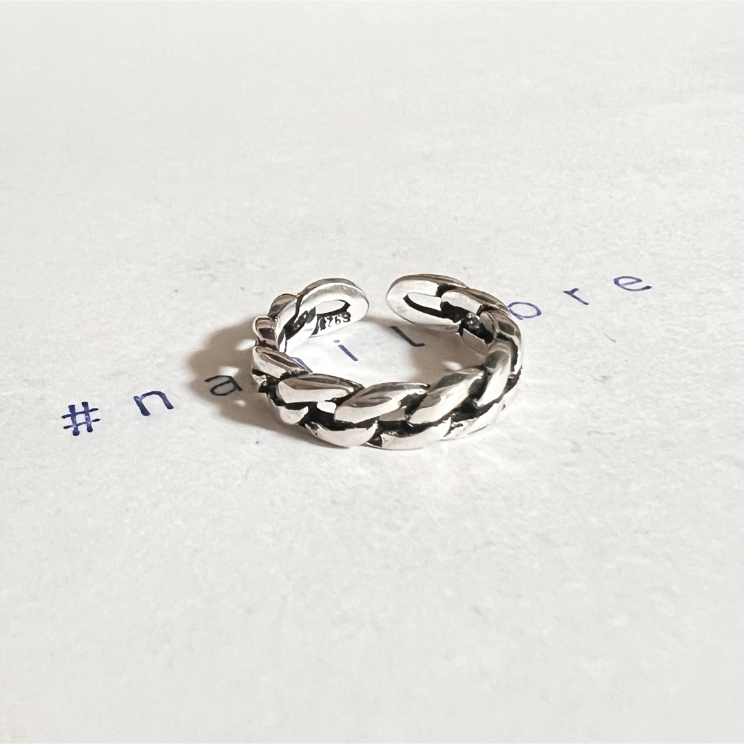 シルバーリング 925 フォアチェーン ピンキー JK 韓国 指輪 喜平風⑤a メンズのアクセサリー(リング(指輪))の商品写真