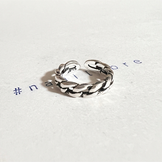シルバーリング 925 フォアチェーン ピンキー JK 韓国 指輪 喜平風⑤a(リング(指輪))
