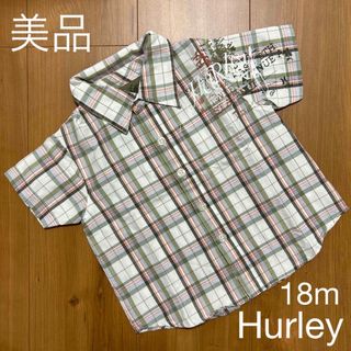 ハーレー(Hurley)のベビー　赤ちゃん　子供服　ハーレー　美品　半袖　チェック　シャツ　ワイシャツ　(シャツ/カットソー)