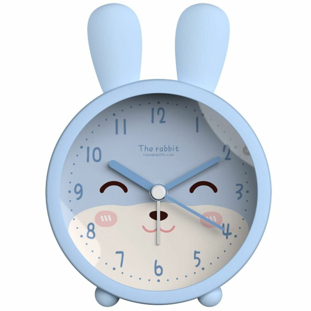 【色: ブルー】ウサギ模様 目覚まし時計 子供用 子供 置き時計 勉強用時計 ナ インテリア/住まい/日用品のインテリア小物(置時計)の商品写真
