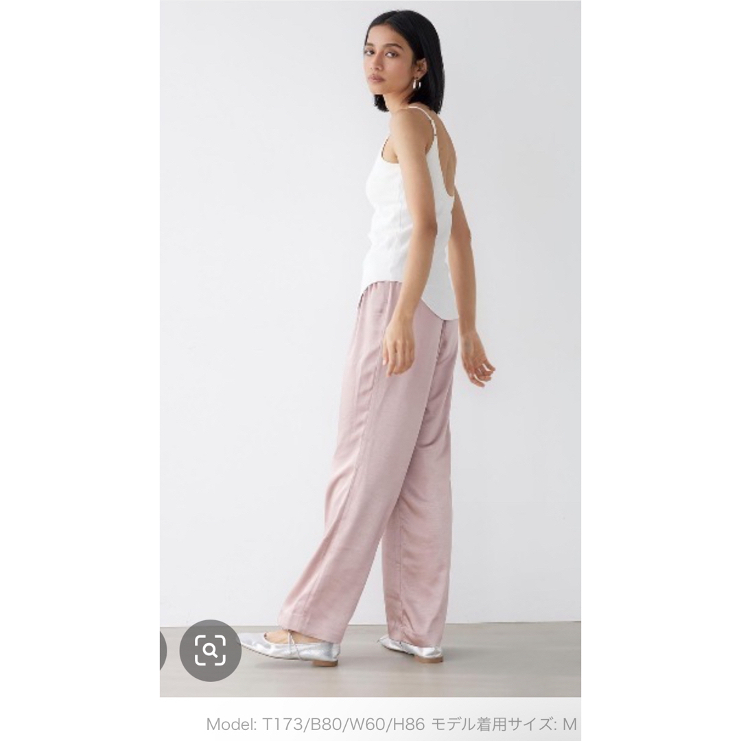 ALEXIA STAM(アリシアスタン)のRibbon Satin Straight Pants /リボンサテンパンツ レディースのパンツ(カジュアルパンツ)の商品写真