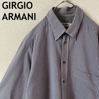 Giorgio Armani - N2ジョルジオアルマーニストライプシャツ長袖イタリア製39 15 1/2Mメンズ