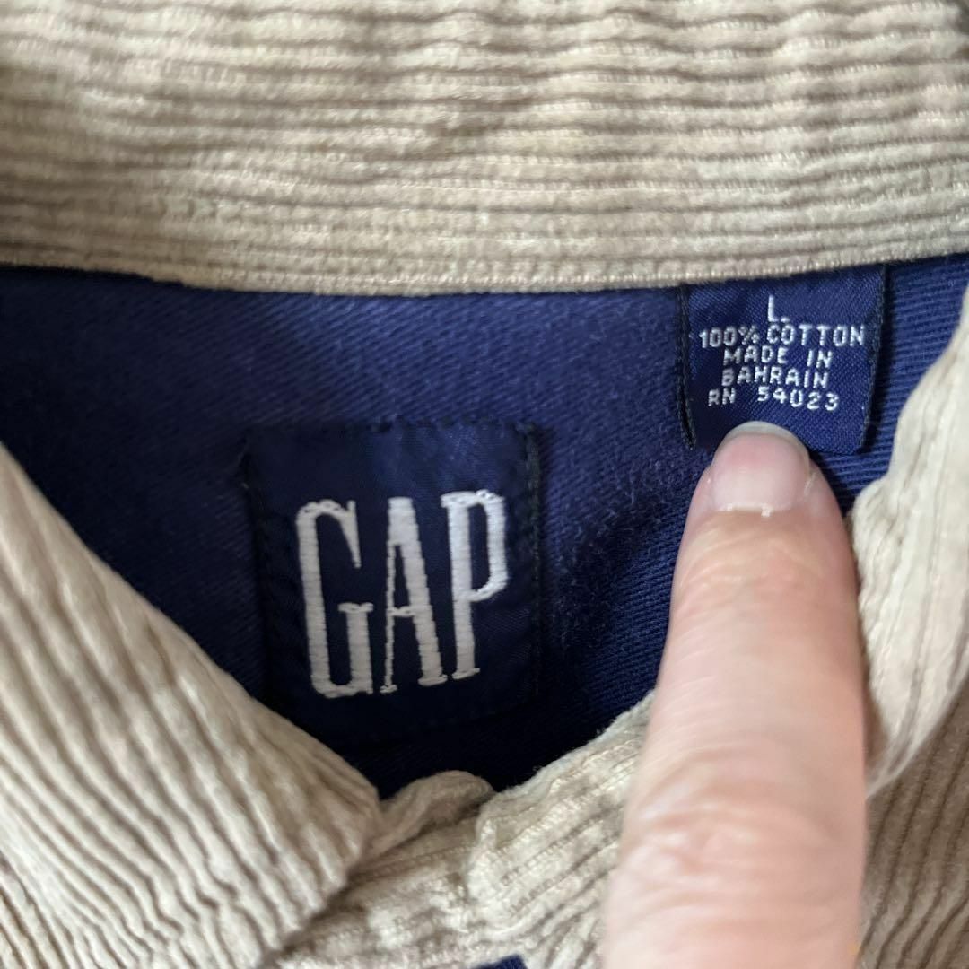 GAP(ギャップ)のN2 GAP オールドギャップ　ヘヴィシャツ　襟コーデュロイ　長袖　Lレディース レディースのトップス(シャツ/ブラウス(長袖/七分))の商品写真