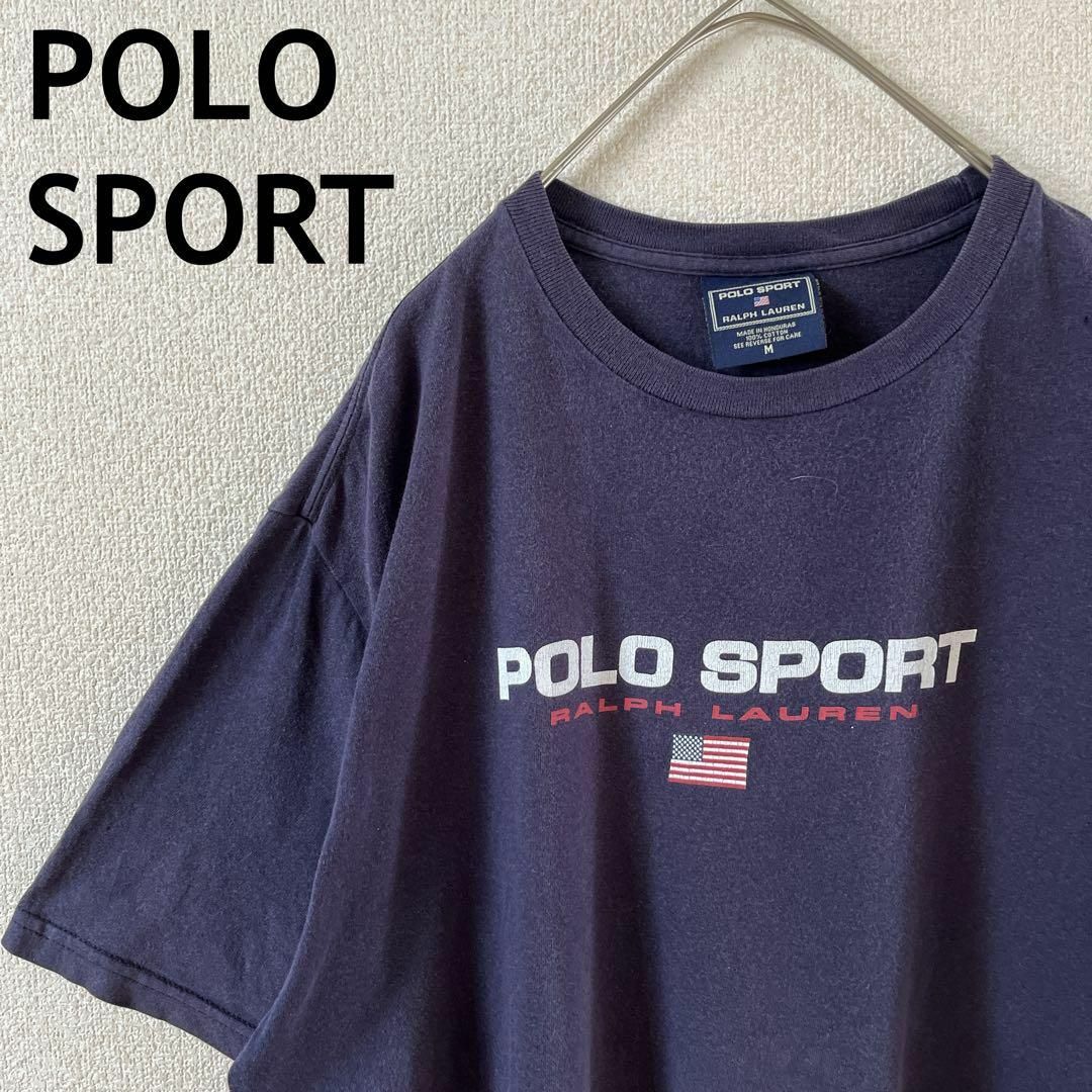 Ralph Lauren(ラルフローレン)のY1 ラルフローレンポロスポーツ　tシャツ 半袖　Mメンズ ゆったり　紺 メンズのトップス(Tシャツ/カットソー(半袖/袖なし))の商品写真