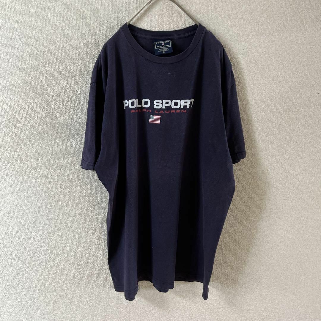 Ralph Lauren(ラルフローレン)のY1 ラルフローレンポロスポーツ　tシャツ 半袖　Mメンズ ゆったり　紺 メンズのトップス(Tシャツ/カットソー(半袖/袖なし))の商品写真