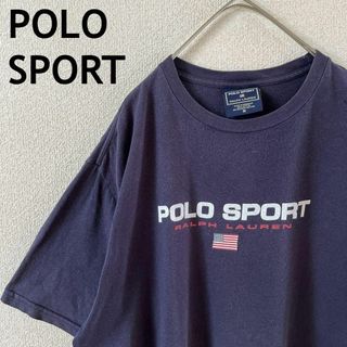 Ralph Lauren - Y1 ラルフローレンポロスポーツ　tシャツ 半袖　Mメンズ ゆったり　紺