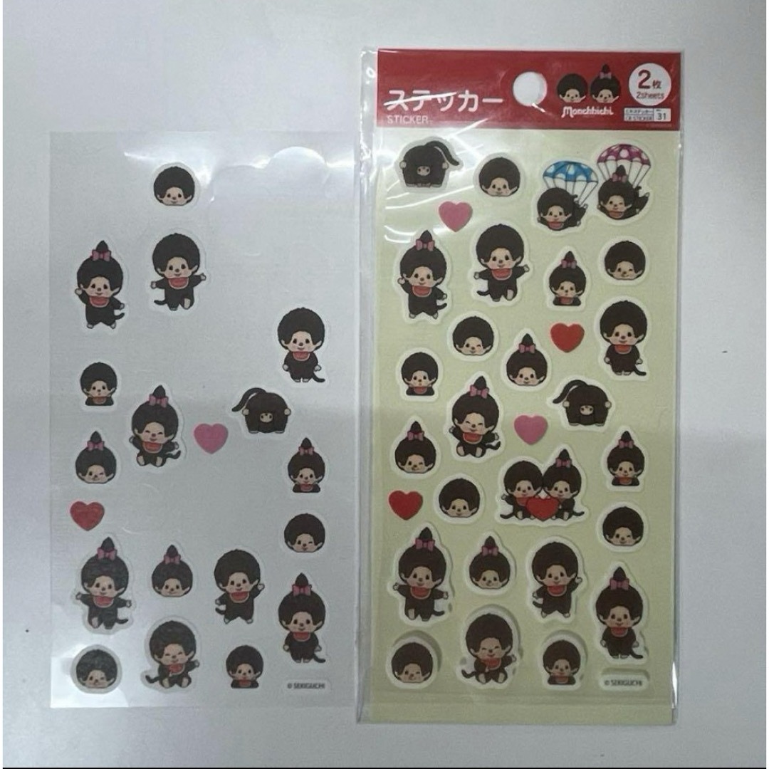 モンチッチ　monchhichi   シール　ステッカー　レトロ エンタメ/ホビーのおもちゃ/ぬいぐるみ(キャラクターグッズ)の商品写真