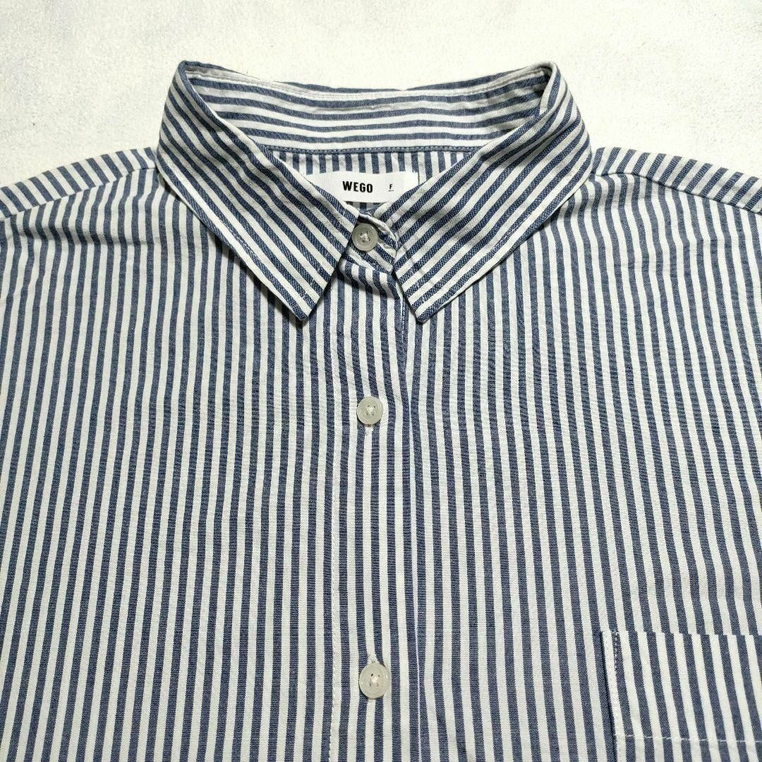 WEGO(ウィゴー)のWEGO ウィゴー (F)　ボリュームスリーブ BIGシャツ ストライプ レディースのトップス(シャツ/ブラウス(長袖/七分))の商品写真