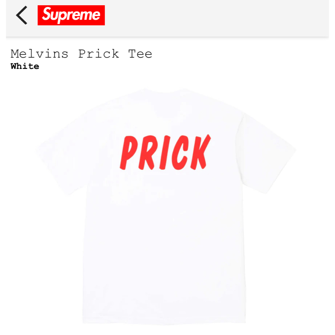 Supreme(シュプリーム)の新品supreme24ss Melvins prick Tee正規品 送料無料 メンズのトップス(Tシャツ/カットソー(半袖/袖なし))の商品写真