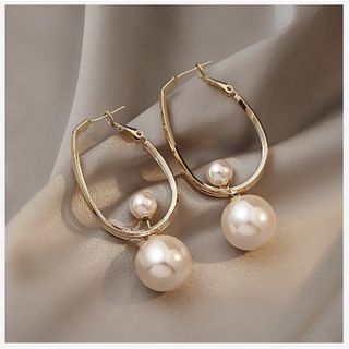 【大人気】 パール 真珠 ピアス 韓国 ゴールド パールキャッチ 3way(ピアス)