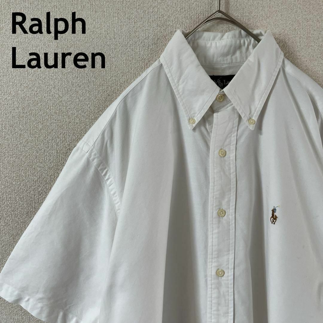 Ralph Lauren(ラルフローレン)のN2 ラルフローレン　白シャツ　半袖　YARMAUTH 大きめゆったり　Sメンズ メンズのトップス(Tシャツ/カットソー(半袖/袖なし))の商品写真