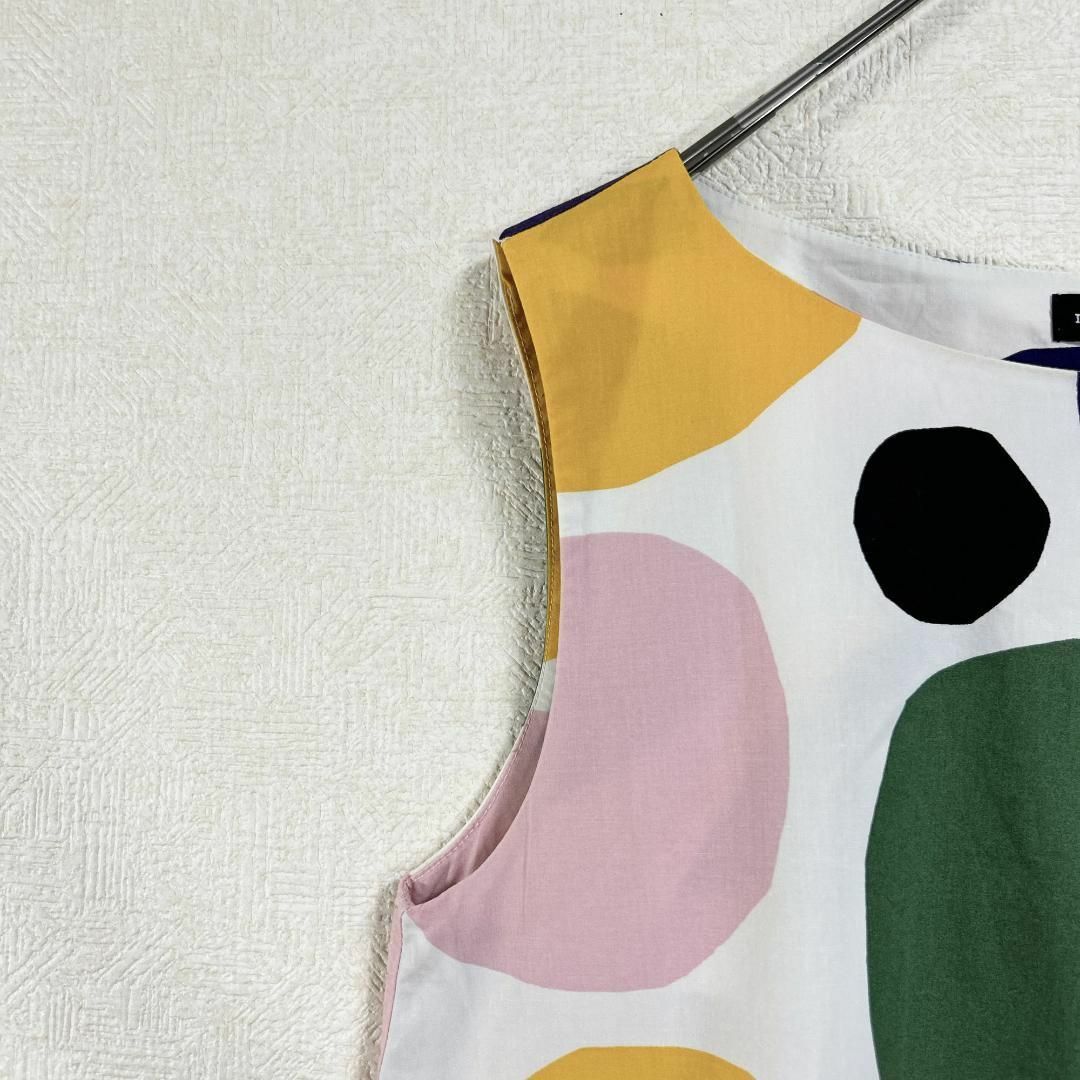 marimekko(マリメッコ)のマリメッコ  ユニクロ コラボ ワンピース ドット S ホワイト □ レディースのワンピース(ひざ丈ワンピース)の商品写真