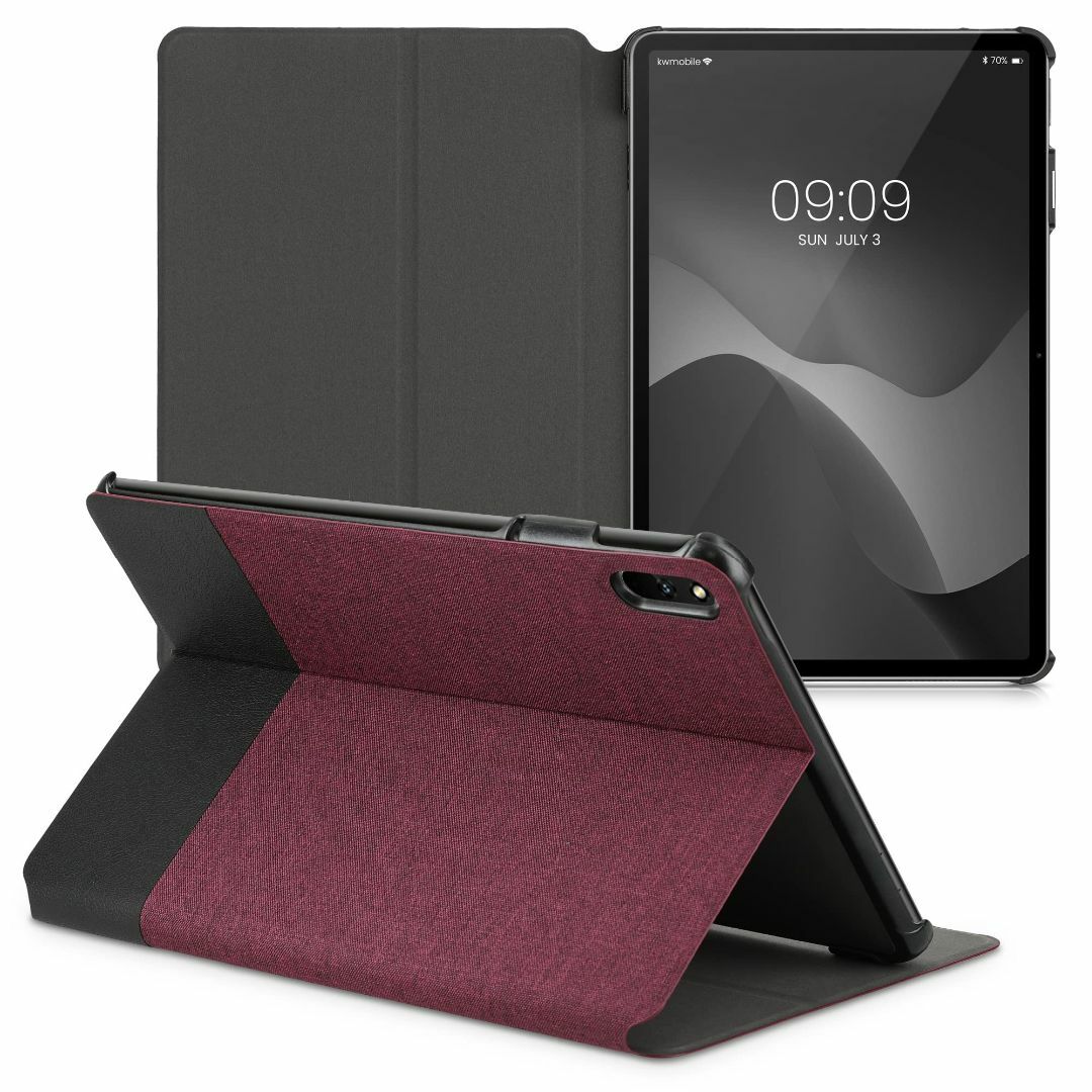 【色:ダークレッド/黒色】kwmobile 対応: Huawei MatePad スマホ/家電/カメラのPC/タブレット(タブレット)の商品写真