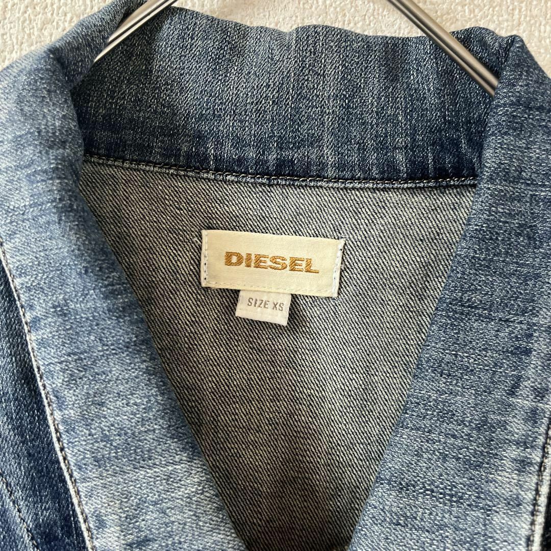 DIESEL(ディーゼル)のY1 DIESEL デニムジャケット　ミニワンピース　ロールアップXSレディース レディースのワンピース(ミニワンピース)の商品写真