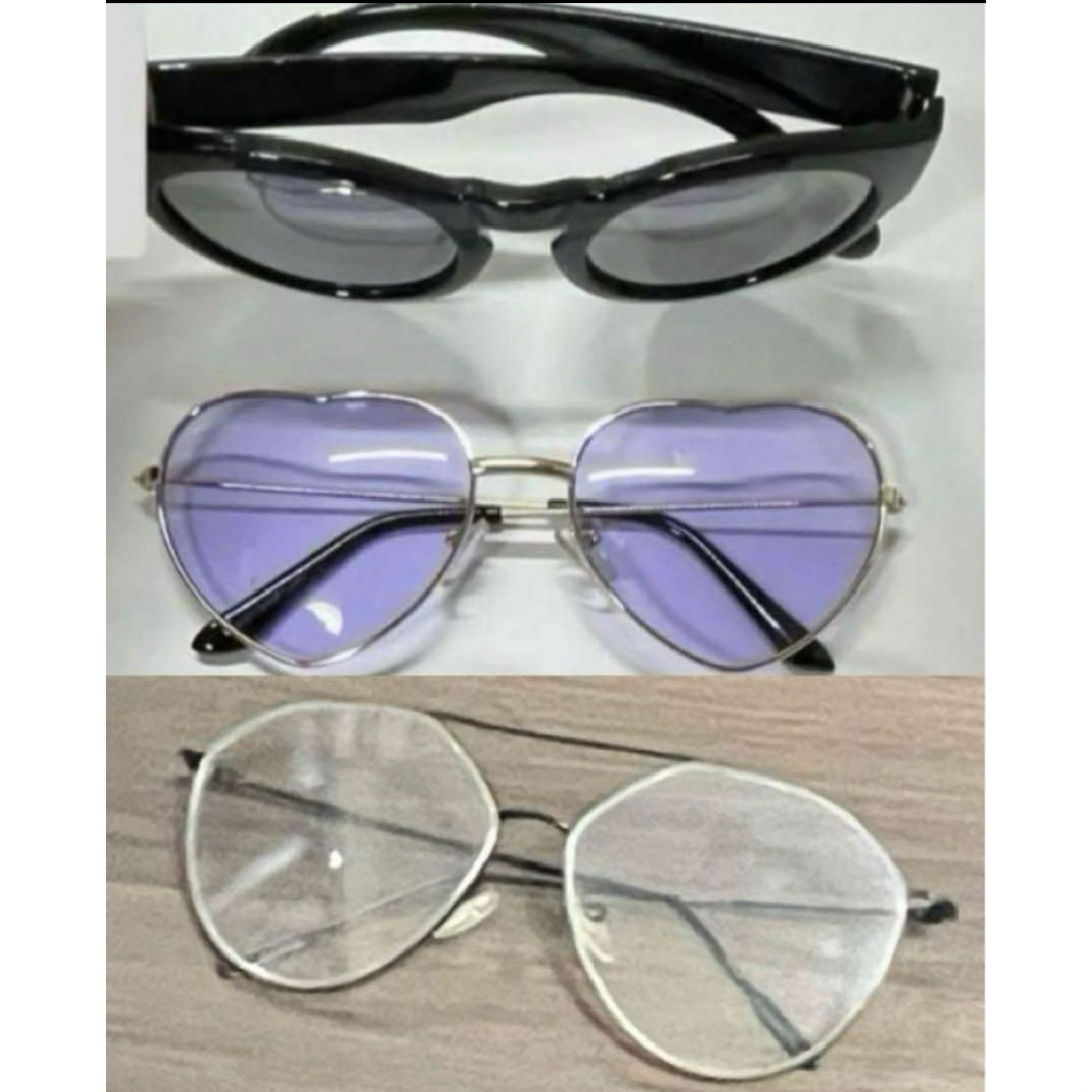 WEGO(ウィゴー)の眼鏡　メガネ　サングラス　伊達メガネ　ミラーサングラス　カラーサングラス　ハート レディースのファッション小物(サングラス/メガネ)の商品写真