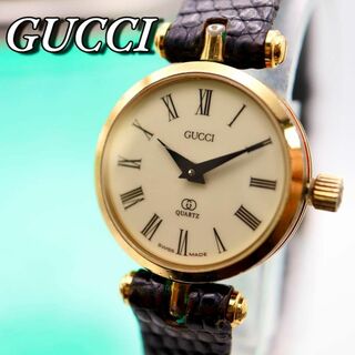 グッチ(Gucci)のGUCCI サイドシェリーライン ゴールド レディース腕時計 524(腕時計)