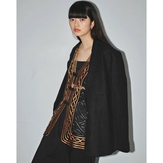 【美品】人気完売 TODAYFUL ボーイフレンドリネンジャケット 黒 羽織り