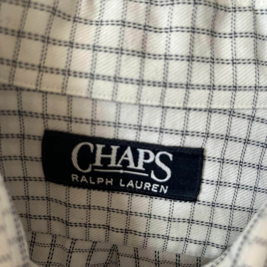 Ralph Lauren(ラルフローレン)のV3ラルフローレンCHAPS チェックシャツ　長袖90s 白XLメンズ相当 メンズのトップス(Tシャツ/カットソー(七分/長袖))の商品写真