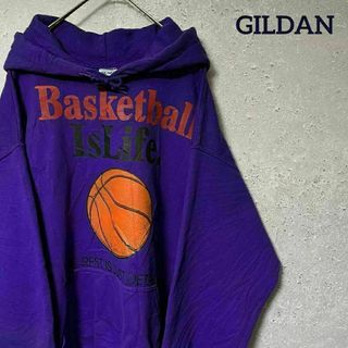 GILDAN ギルダン パーカー バスケット スポーツ プリント ゆるダボ L(パーカー)